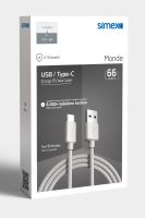 Simex USB to Type-c SPK-10 Monde 1mt 66W Data Kablosu Gri - 2