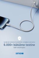 Simex Type-C to Lightning SPK-10 Monde 1mt 30W Data Kablosu Gri - 4