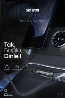 Simex Type C DAC SA-02 Nero Kumaş AUX Kablosu Siyah - 3