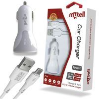 Mytell Universal Type C MY-A6 Pro MY-A6 Pro 2IN1 With 2 USB Port 2100 mAh In-Car Charger Beyaz - 1