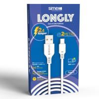 Simex  Type C SPK-08 2mt Longly Data Kablosu Beyaz - 1