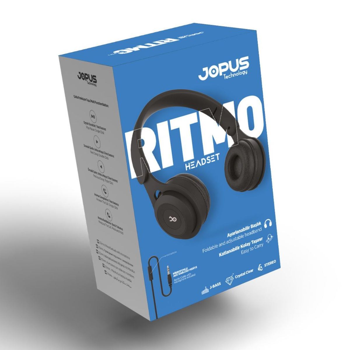 Jopus JS80 Ritmo Universal 3,5  Microphone Headphone Siyah - 1
