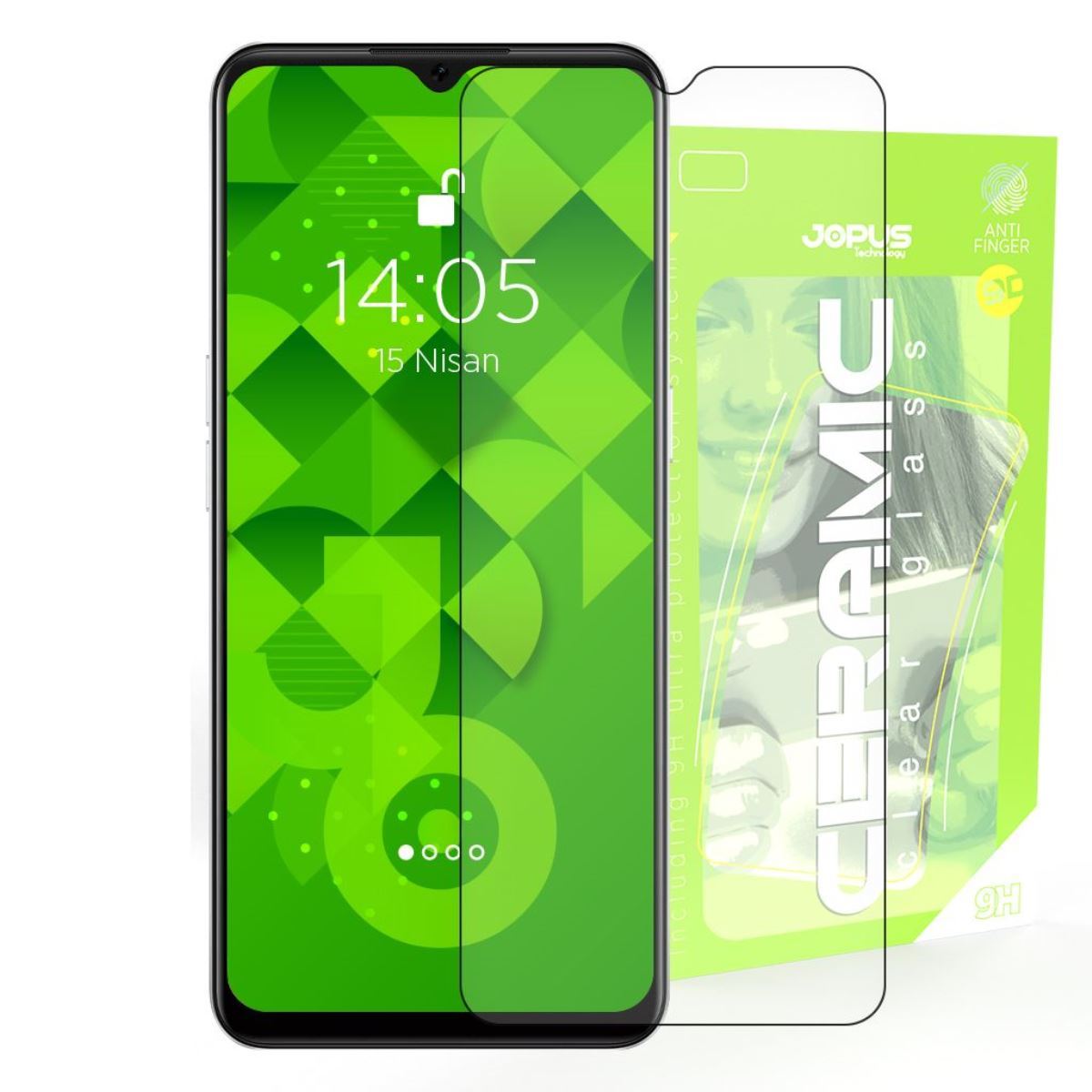 Jopus Oppo A73 CEK-129 Ceramic Clear   Ekran Koruyucu Siyah - 1