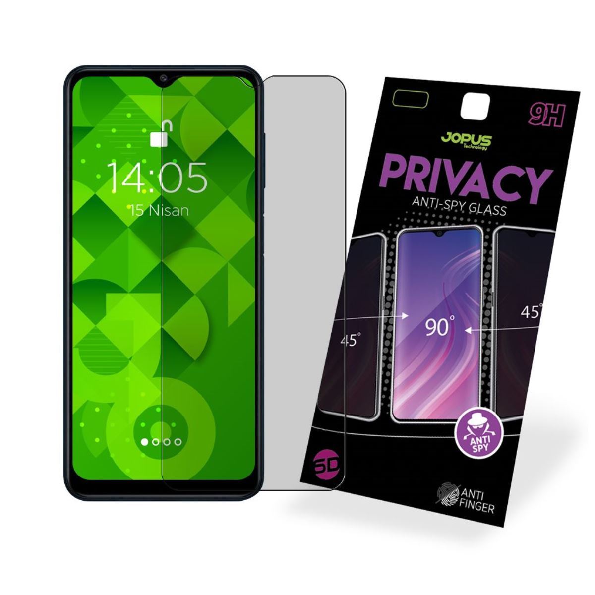 Jopus Samsung M12 CEK-126 Privacy   Cam Ekran Koruyucu Siyah - 1