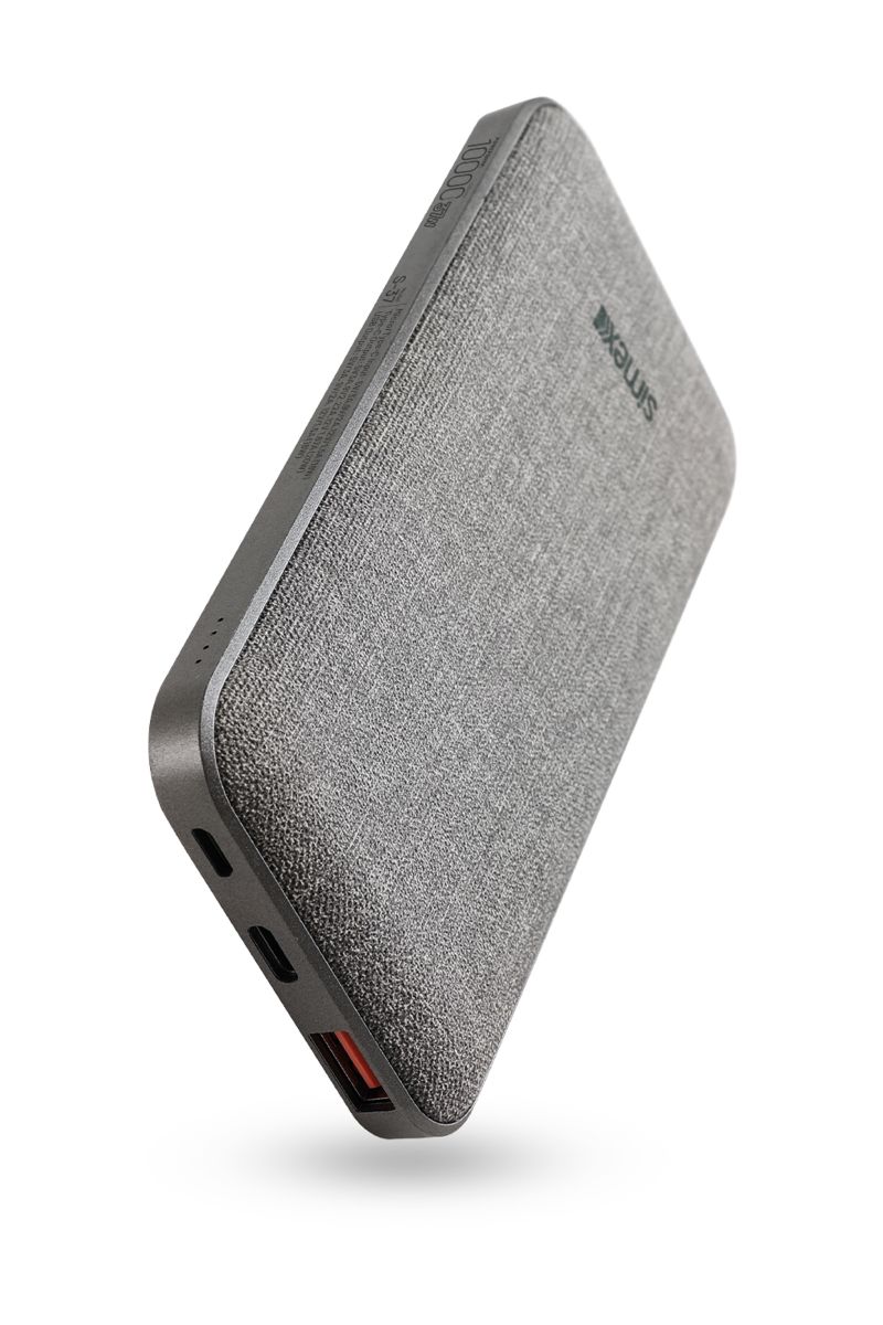 Simex S-37 Fabric 22,5W/PD 10000mAh Power Bank Gri - 1