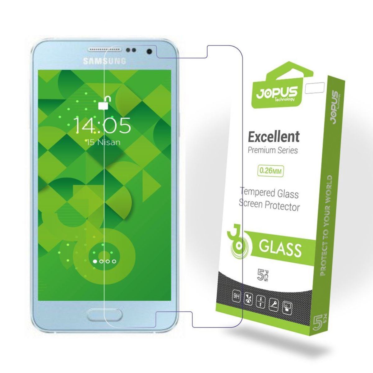 Jopus Samsung A3 Cek-101   Cam Ekran Koruyucu Seffaf - 1