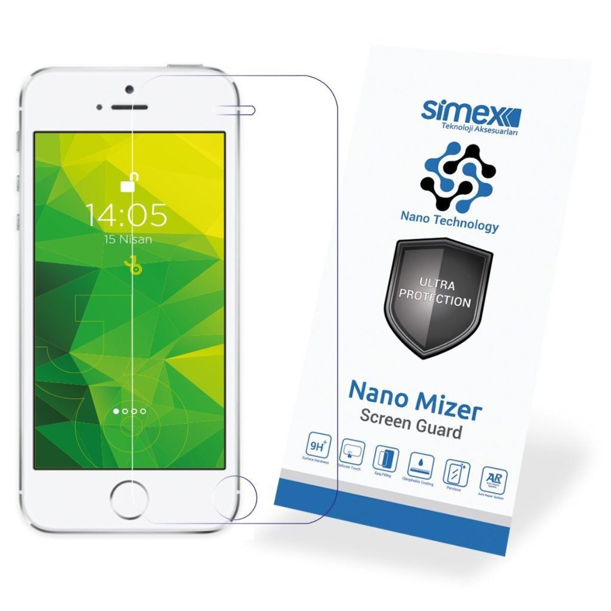 Simex iPhone 5G CEK-110 Nano Mizer Screen Protector Seffaf - 1