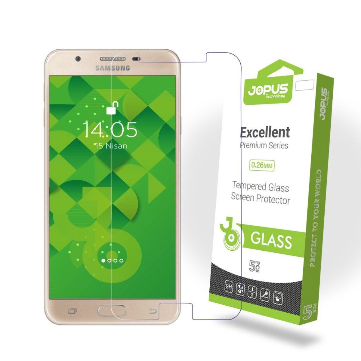 Jopus Samsung J7 Prime Cek-101   Cam Ekran Koruyucu Seffaf - 1