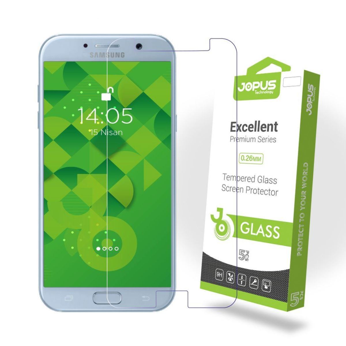 Jopus Samsung A7 2017 Cek-101   Cam Ekran Koruyucu Seffaf - 1