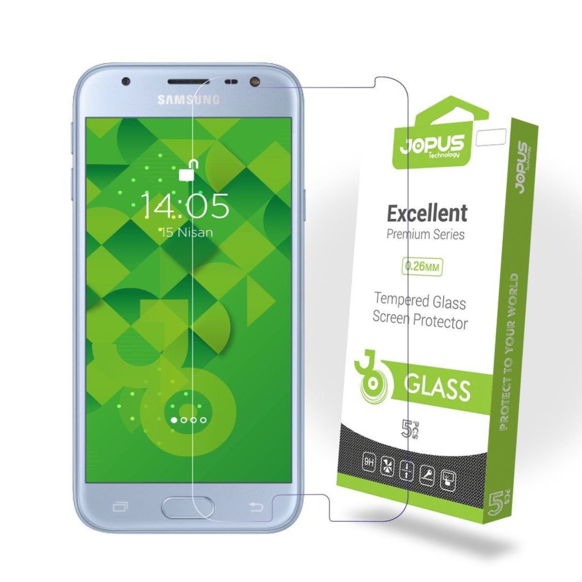 Jopus Samsung J3 Pro Cek-101   Cam Ekran Koruyucu Seffaf - 1