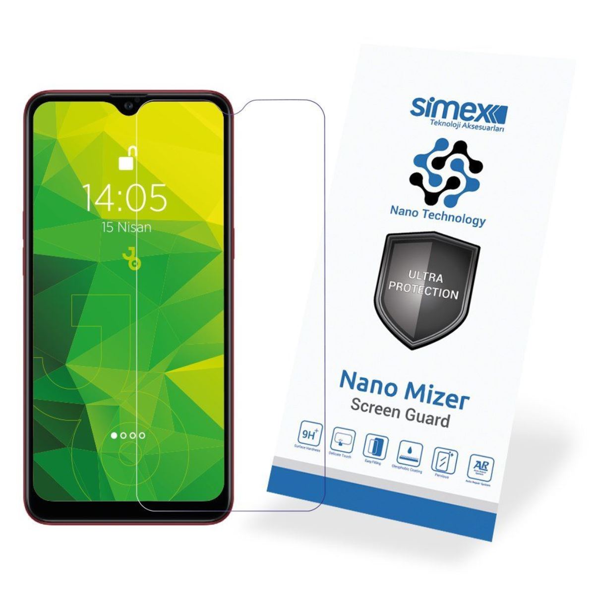 Simex Samsung A10 CEK-110 Nano Mizer   Ekran Koruyucu Seffaf - 1