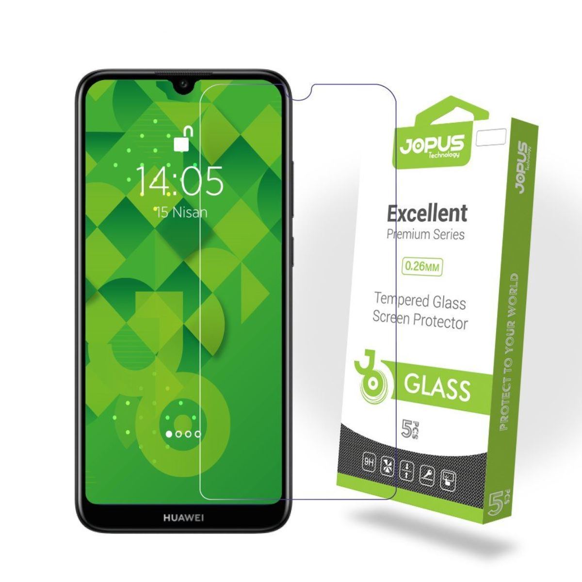 Jopus Huawei Y6 2019 Cek-101   Cam Ekran Koruyucu Seffaf - 1