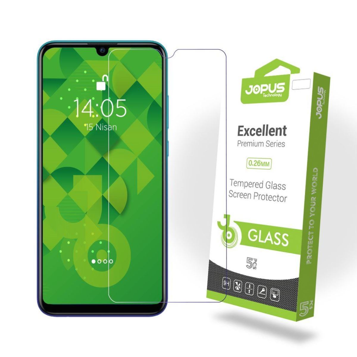 Jopus Huawei P Smart 2019 Cek-101   Cam Ekran Koruyucu Seffaf - 1