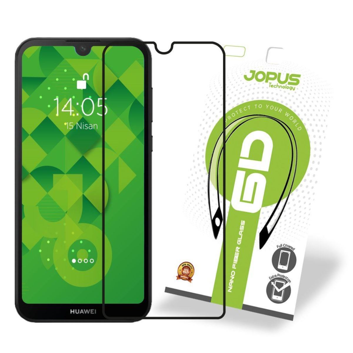 Jopus Huawei Y5 2019 CEK-121 Nano Fiber 6D  Ekran Koruyucu Siyah - 1