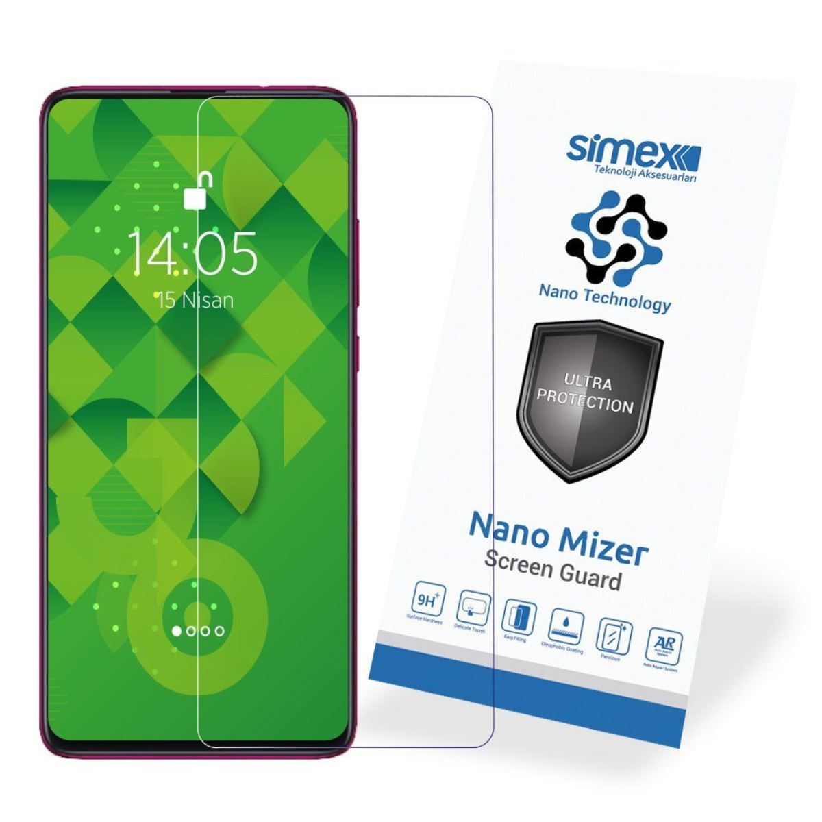 Simex Xiaomi Mi 9T CEK-110 Nano Mizer Screen Protector Seffaf - 1