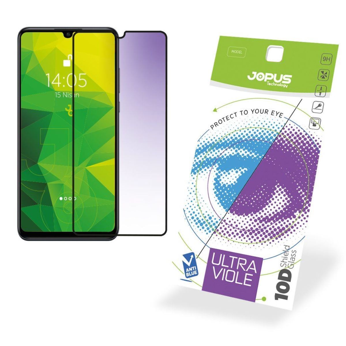 Jopus Huawei P30 Lite CEK-122 Ultra Viole 10D Screen Protector Siyah - 1
