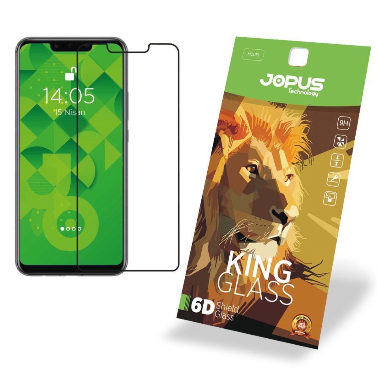 Jopus Huawei Mate 20 Lite CEK-124 King 6D  Cam Ekran Koruyucu Siyah - 1