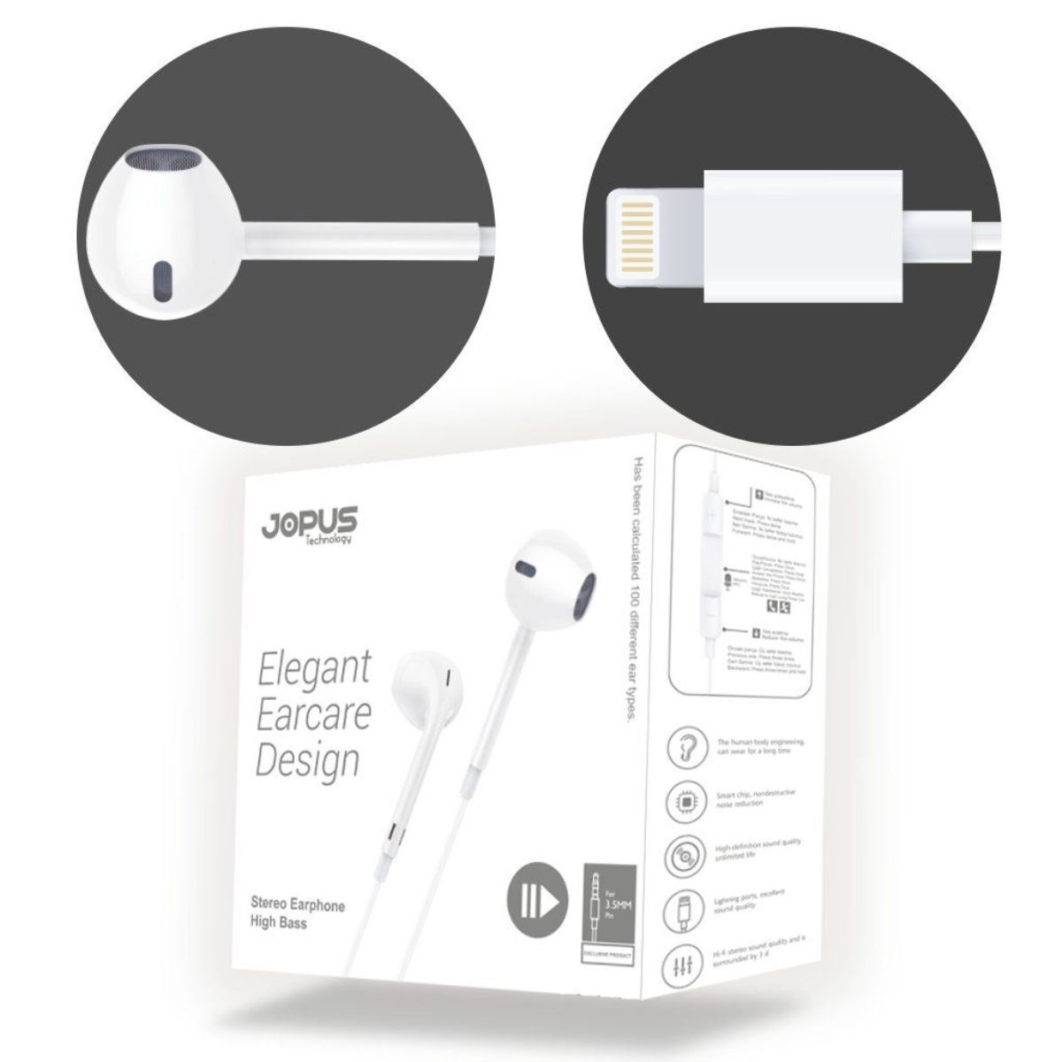 Jopus K50 iPhone 8 Bluetooth Mode Connection Microphone Earphone Beyaz - 1