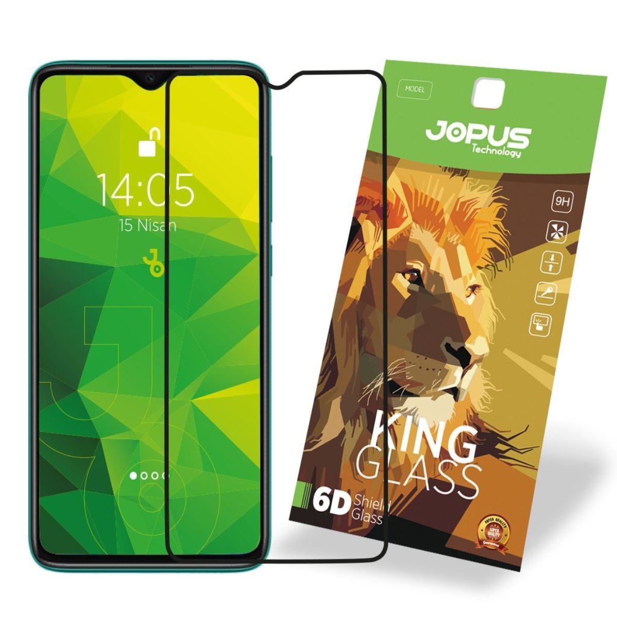 Jopus Xiaomi Redmi Note8 Pro CEK-124 King 6D Screen Protector Siyah - 1