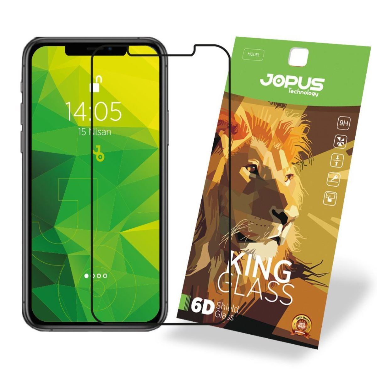 Jopus iPhone 11 Pro CEK-124 King 6D  Cam Ekran Koruyucu Siyah - 1