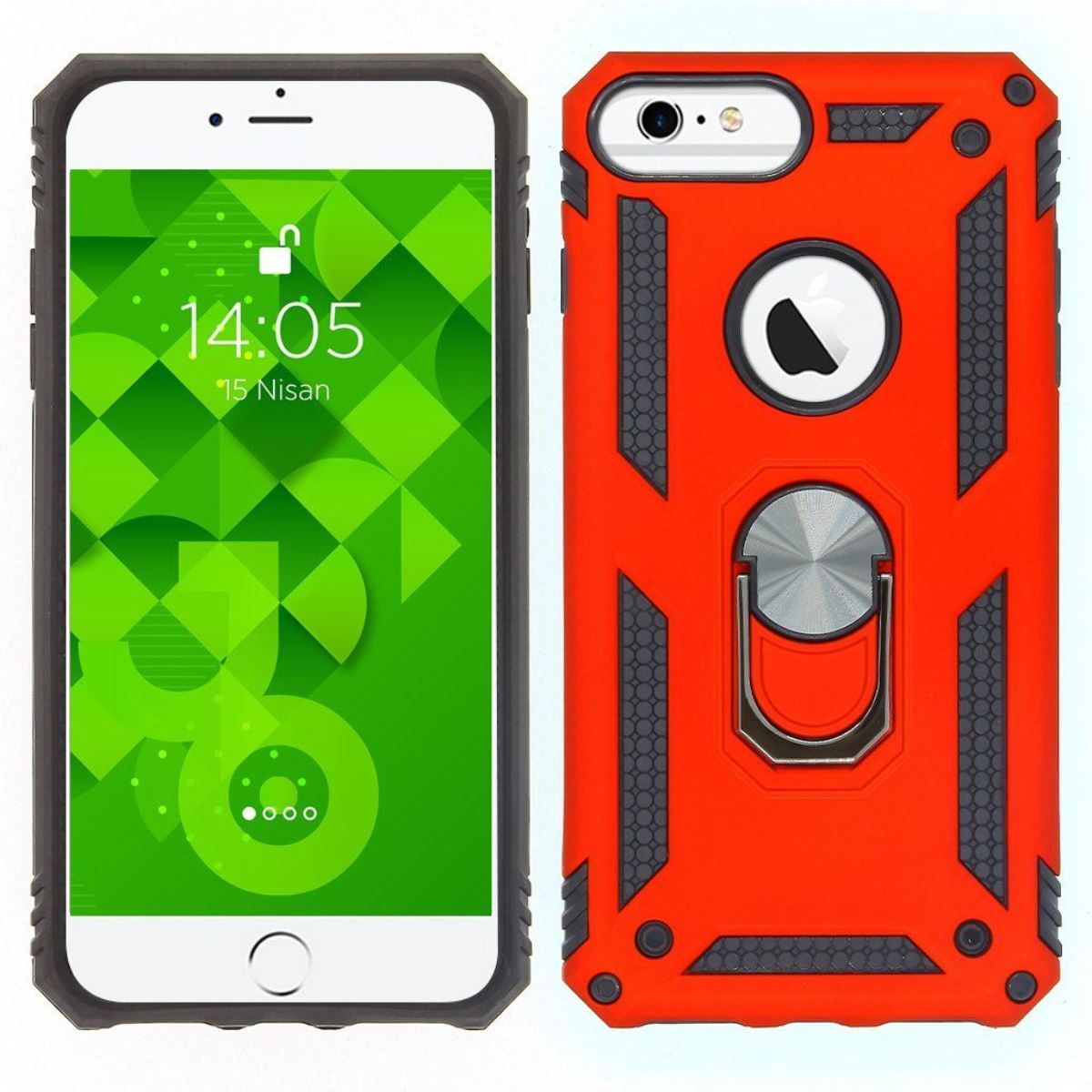 Jopus iPhone 6G Plus JS-225 Zirh Phone Case Kirmizi - 1