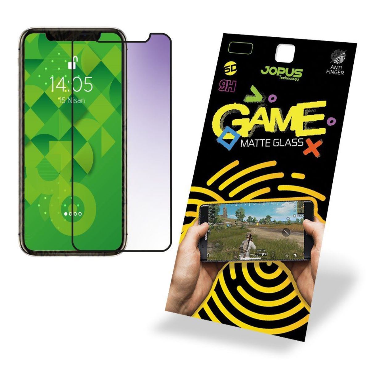 Jopus iPhone XS CEK-127 Game   Cam Ekran Koruyucu Siyah - 1