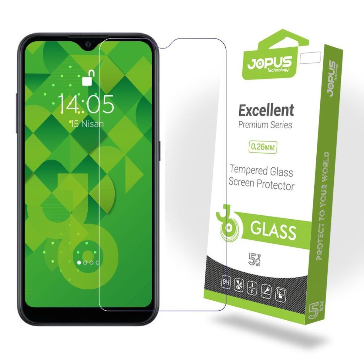 Jopus Samsung A01 Cek-101   Cam Ekran Koruyucu Seffaf - 1