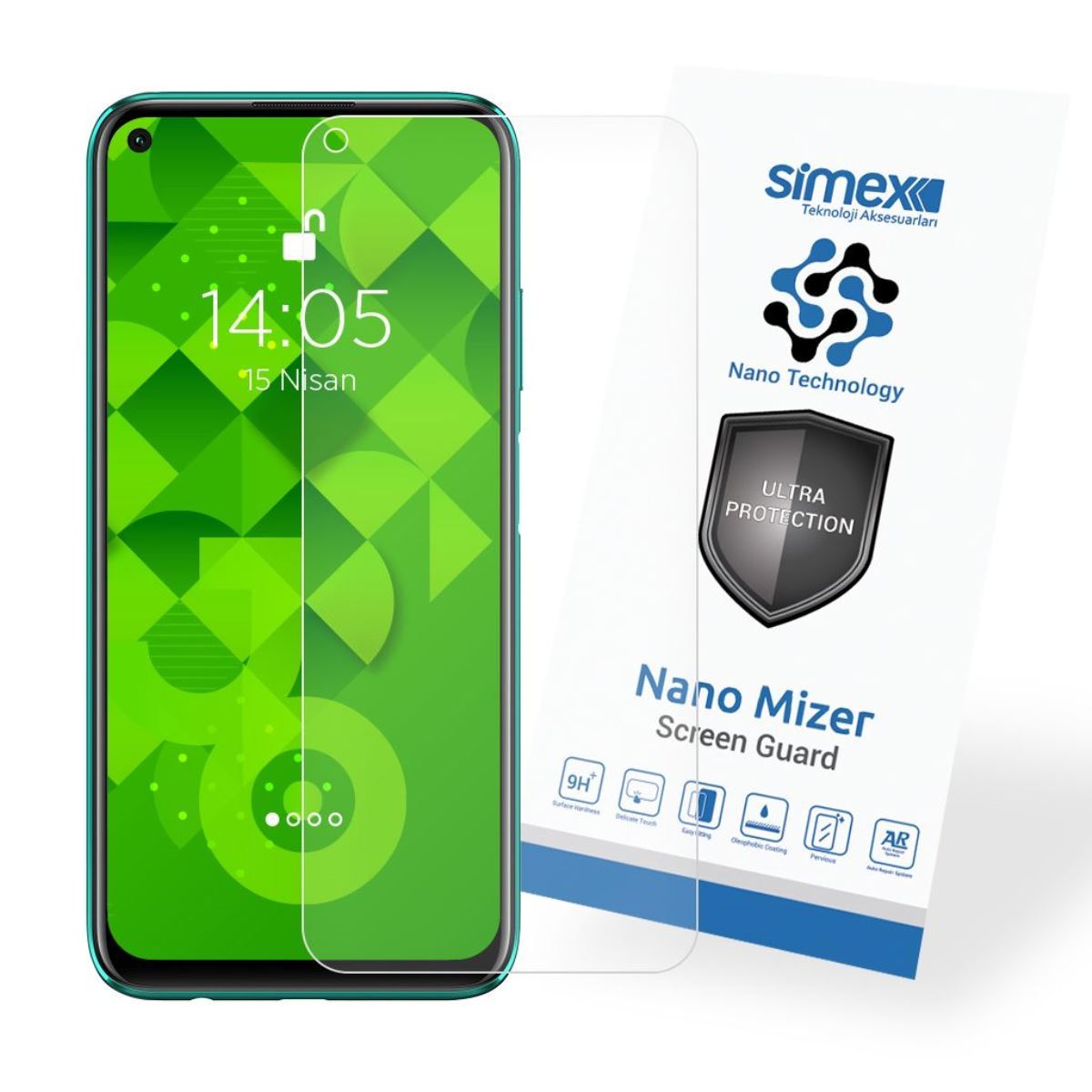 Simex Huawei P40 Lite CEK-110 Nano Mizer   Ekran Koruyucu Seffaf - 1