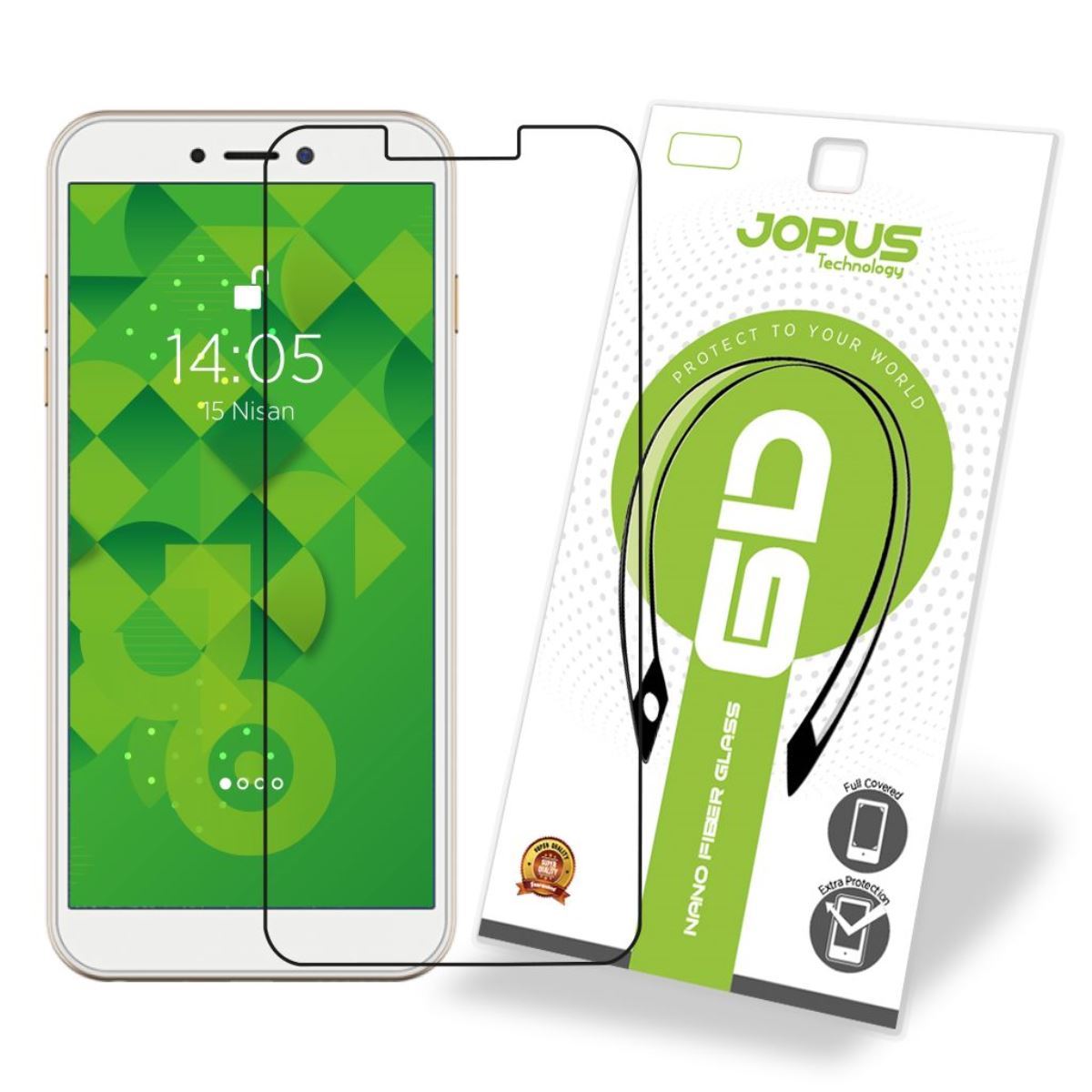 Jopus General Mobile GM8 Go CEK-121 Nano Fiber 6D Screen Protector Siyah - 1