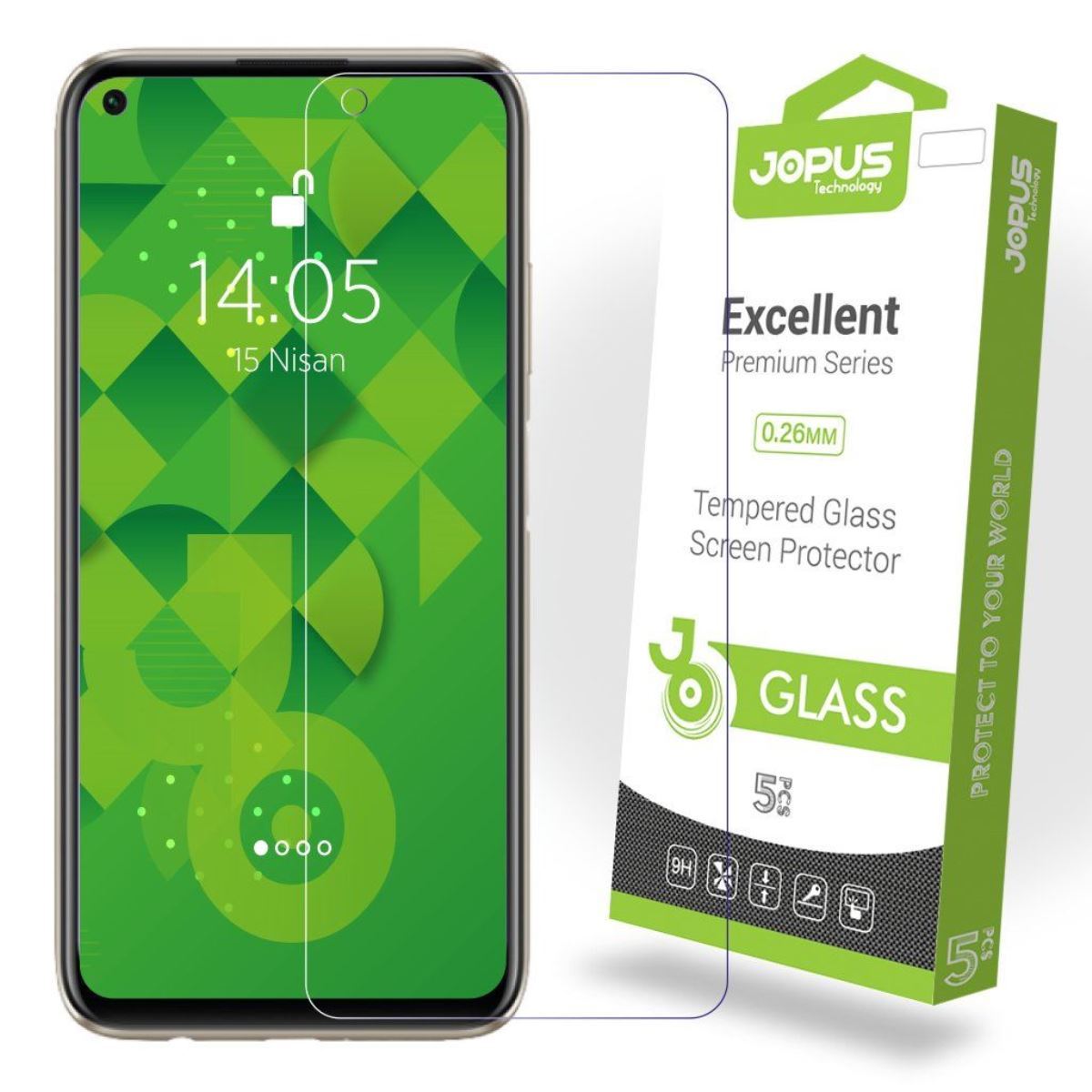 Jopus Huawei P40 Lite Cek-101   Cam Ekran Koruyucu Seffaf - 1