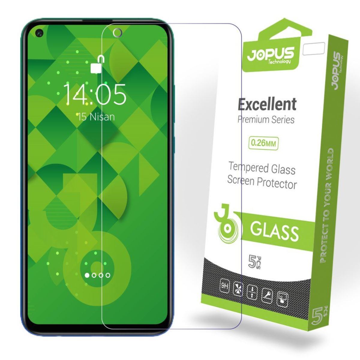 Jopus Huawei P40 Lite E Cek-101   Cam Ekran Koruyucu Seffaf - 1