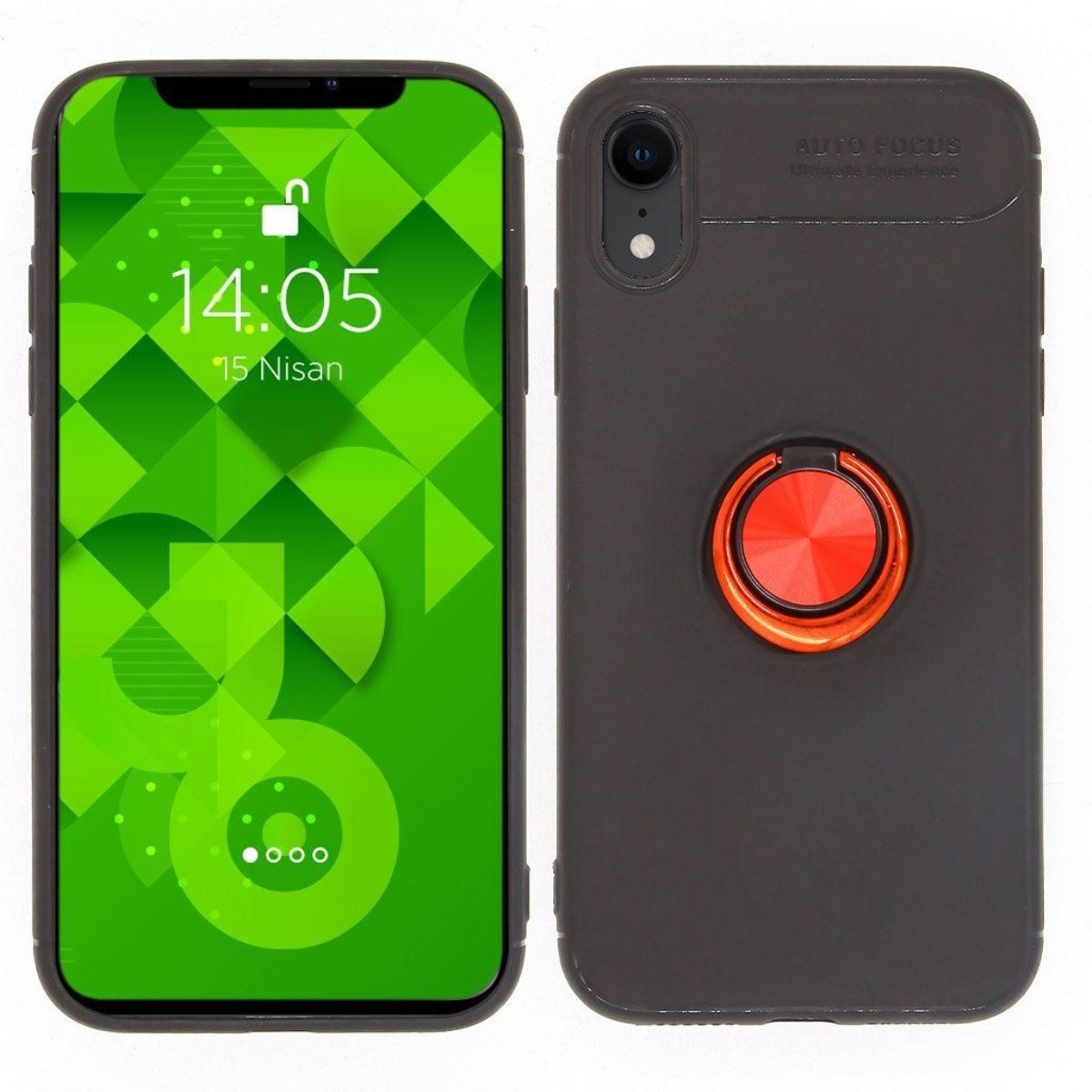 Jopus iPhone XR JS-236 Slim Ring Phone Case Kirmizi - 1
