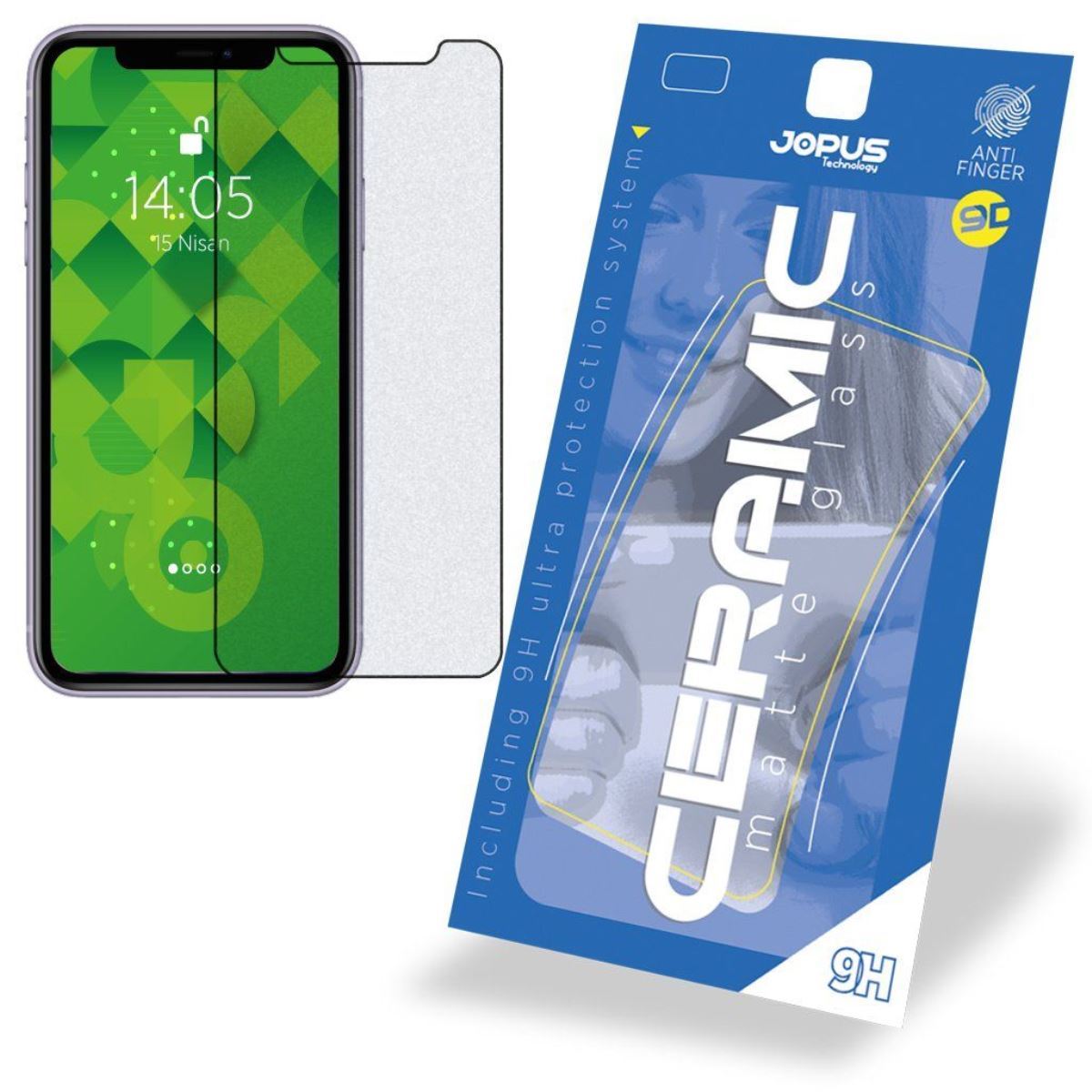 Jopus iPhone 11 / XR Cek-128 Ceramic Matte Screen Protector Siyah - 1