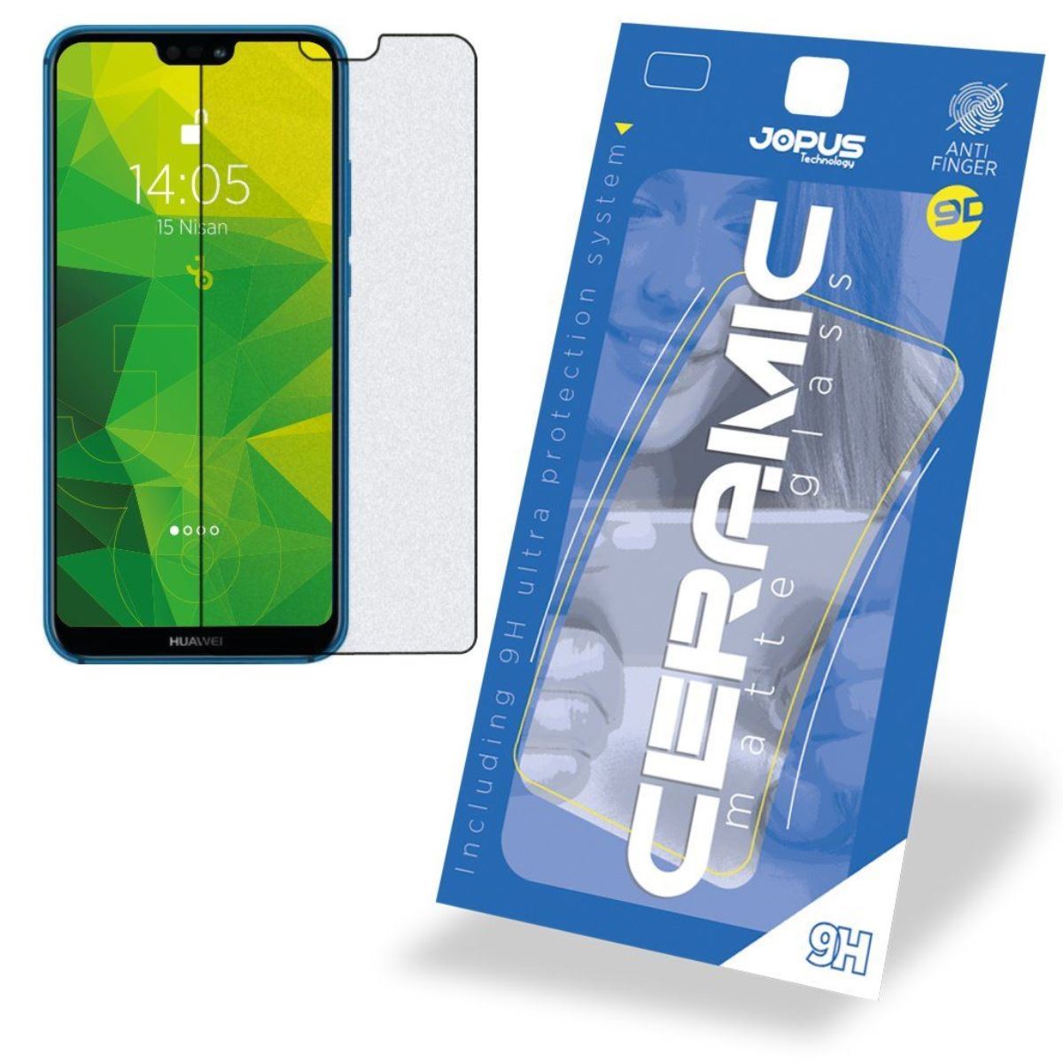 Jopus Huawei P20 Lite CEK-128 Ceramic   Ekran Koruyucu Siyah - 1