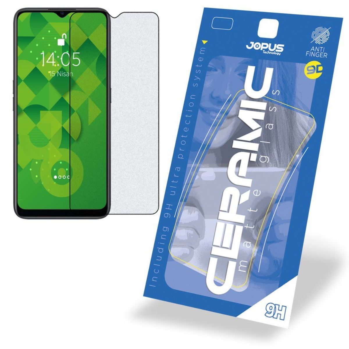 Jopus Oppo A5 2020 / A9 2020 CEK-128 Ceramic   Ekran Koruyucu Siyah - 1