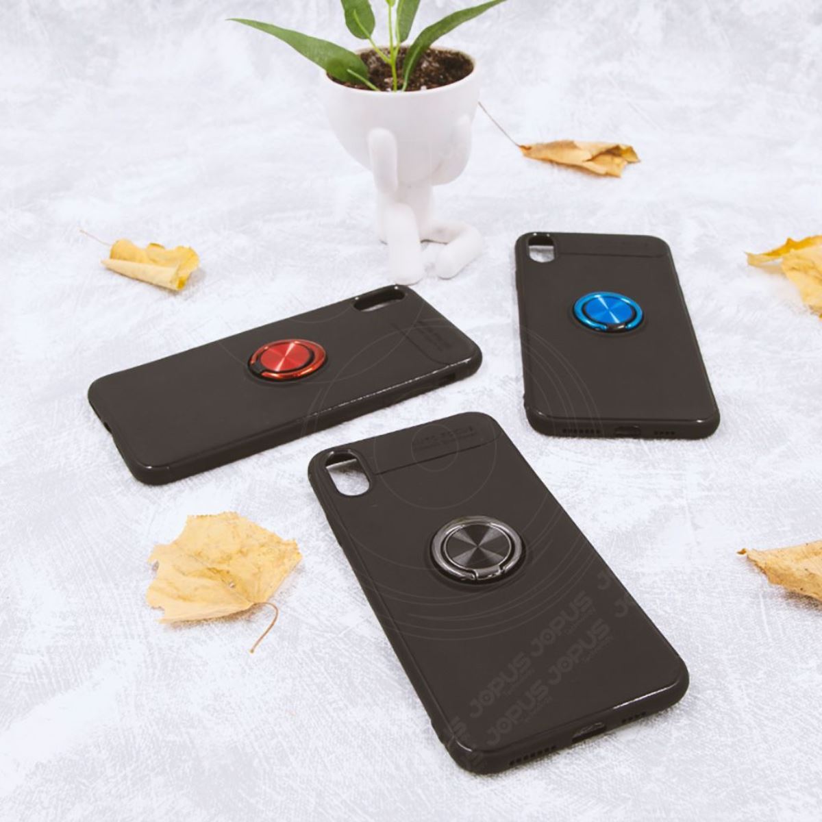 Jopus Huawei P40 Lite E JS-236 Slim Ring Phone Case Mavi - 1