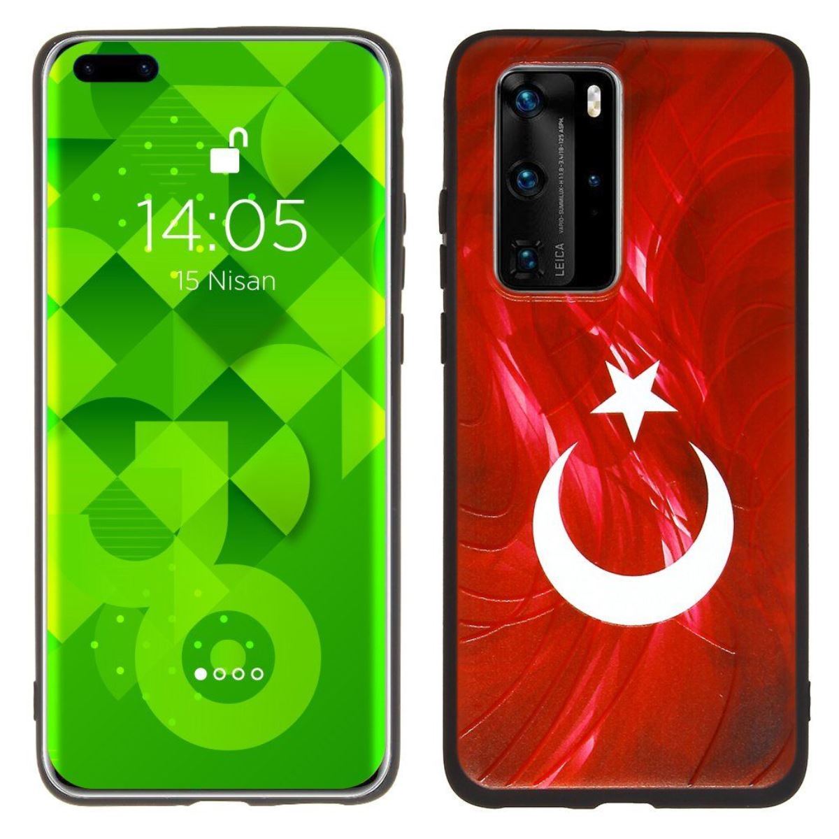 Jopus Huawei P40 Pro JS-242 Flag Phone Case Kirmizi - 1