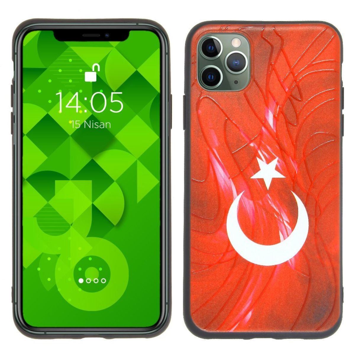 Jopus iPhone 11 Pro Max JS-242 Flag   Silikon Kilif Kirmizi - 1
