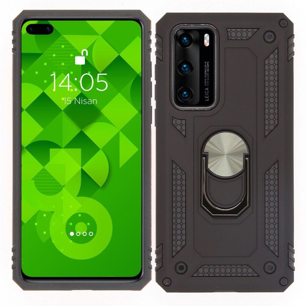 Jopus Huawei P40 JS-225 Zirh   Silikon Kilif Siyah - 1