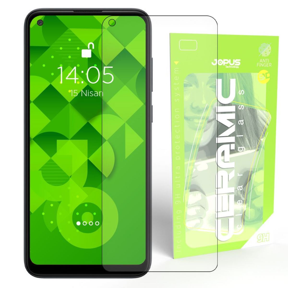 Jopus Samsung A20s CEK-129 Ceramic Clear   Ekran Koruyucu Siyah - 1