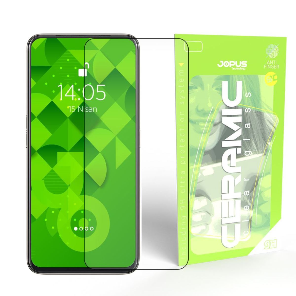 Jopus Oppo Reno 2Z CEK-129 Ceramic Clear Screen Protector Siyah - 1
