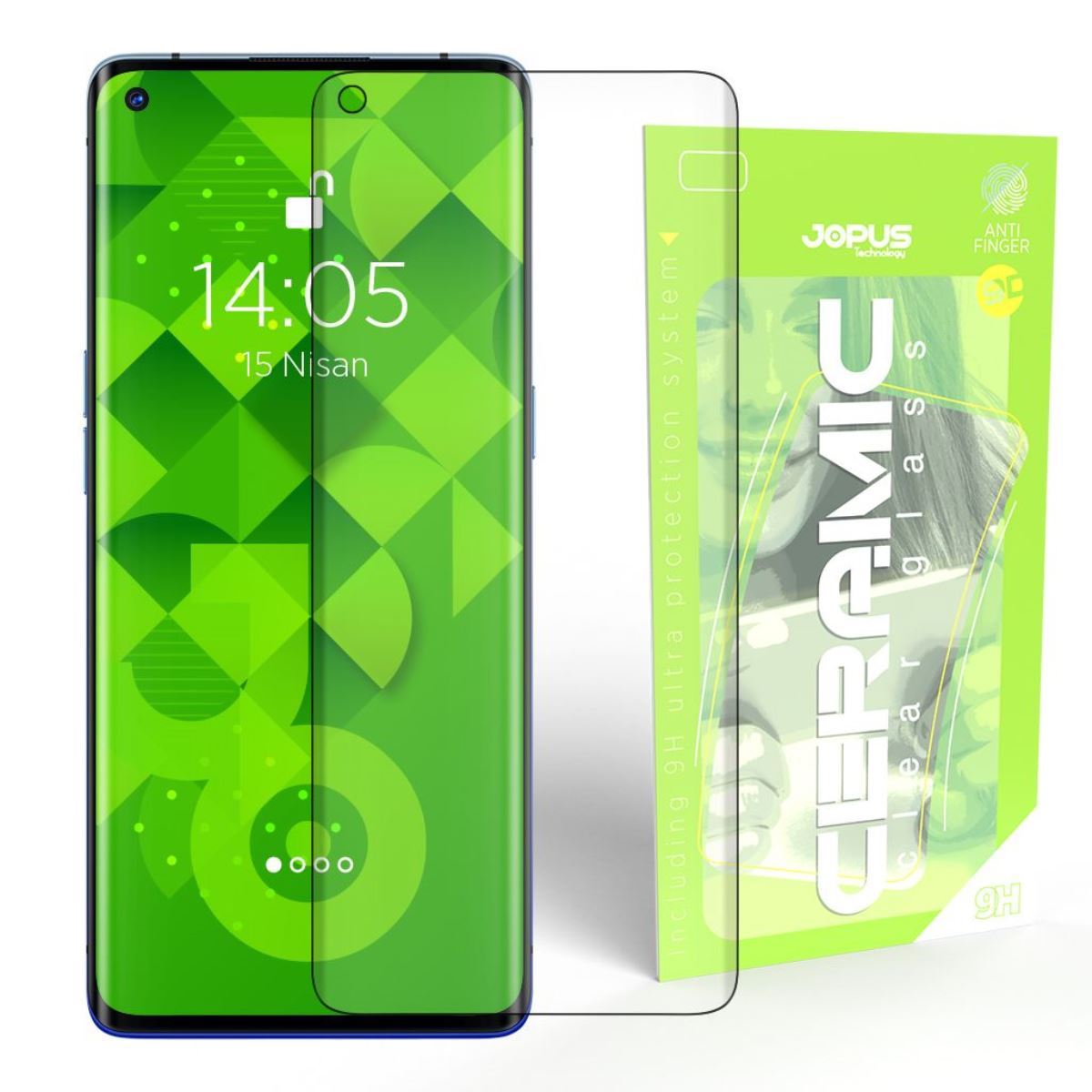 Jopus Oppo Reno 3 CEK-129 Ceramic Clear   Ekran Koruyucu Siyah - 1
