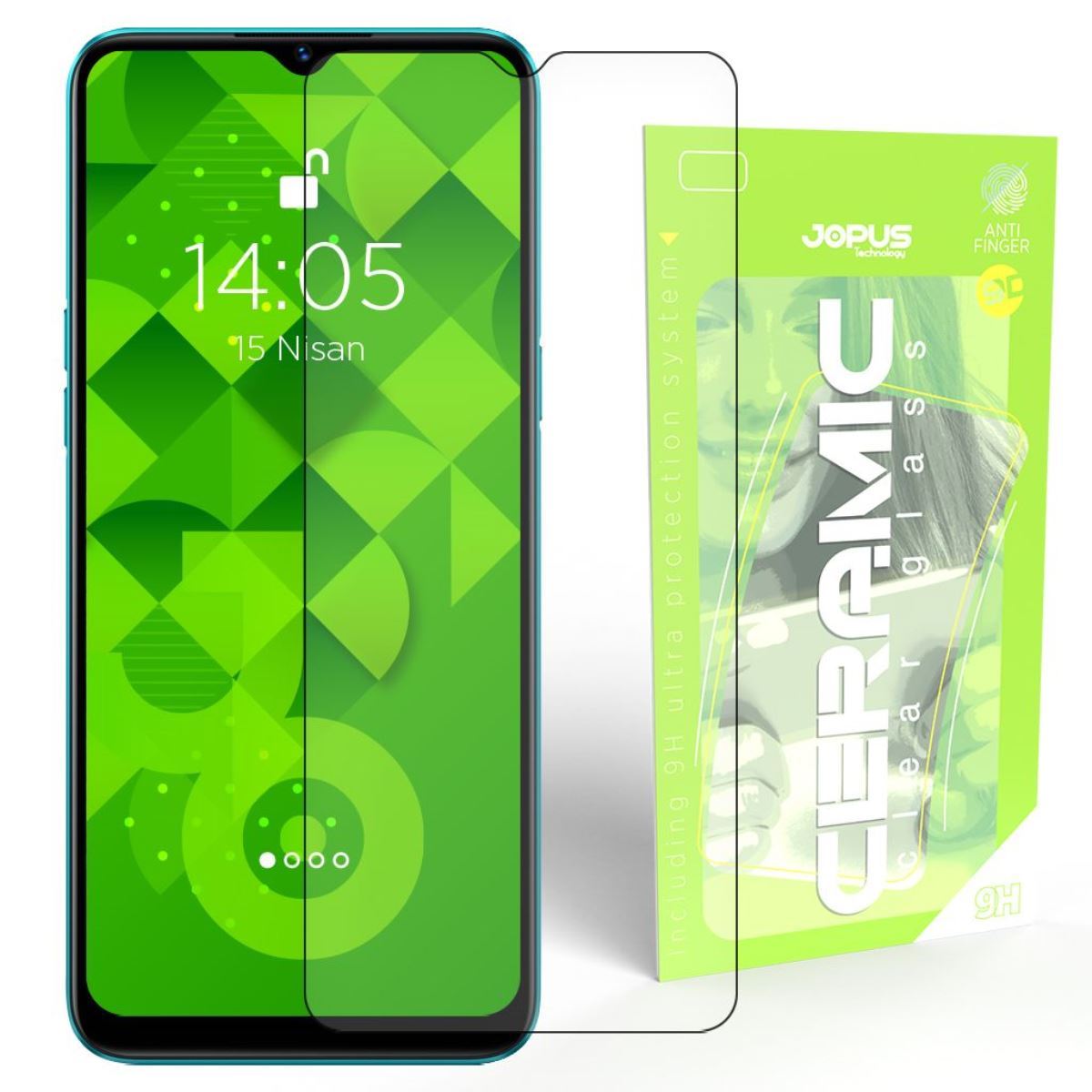 Jopus Realme 5i CEK-129 Ceramic Clear   Ekran Koruyucu Siyah - 1