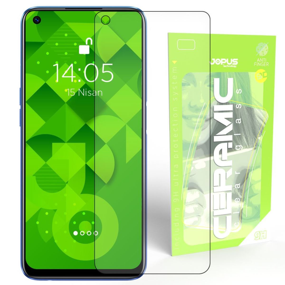Jopus Realme 6 CEK-129 Ceramic Clear   Ekran Koruyucu Siyah - 1
