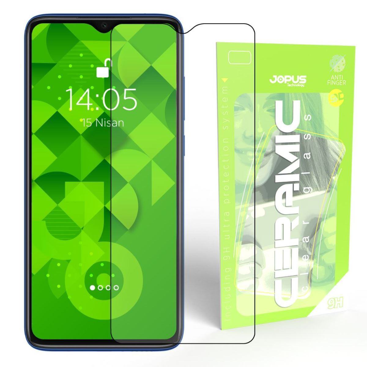 Jopus Xiaomi Redmi Note8 Pro CEK-129 Ceramic Clear   Ekran Koruyucu Siyah - 1