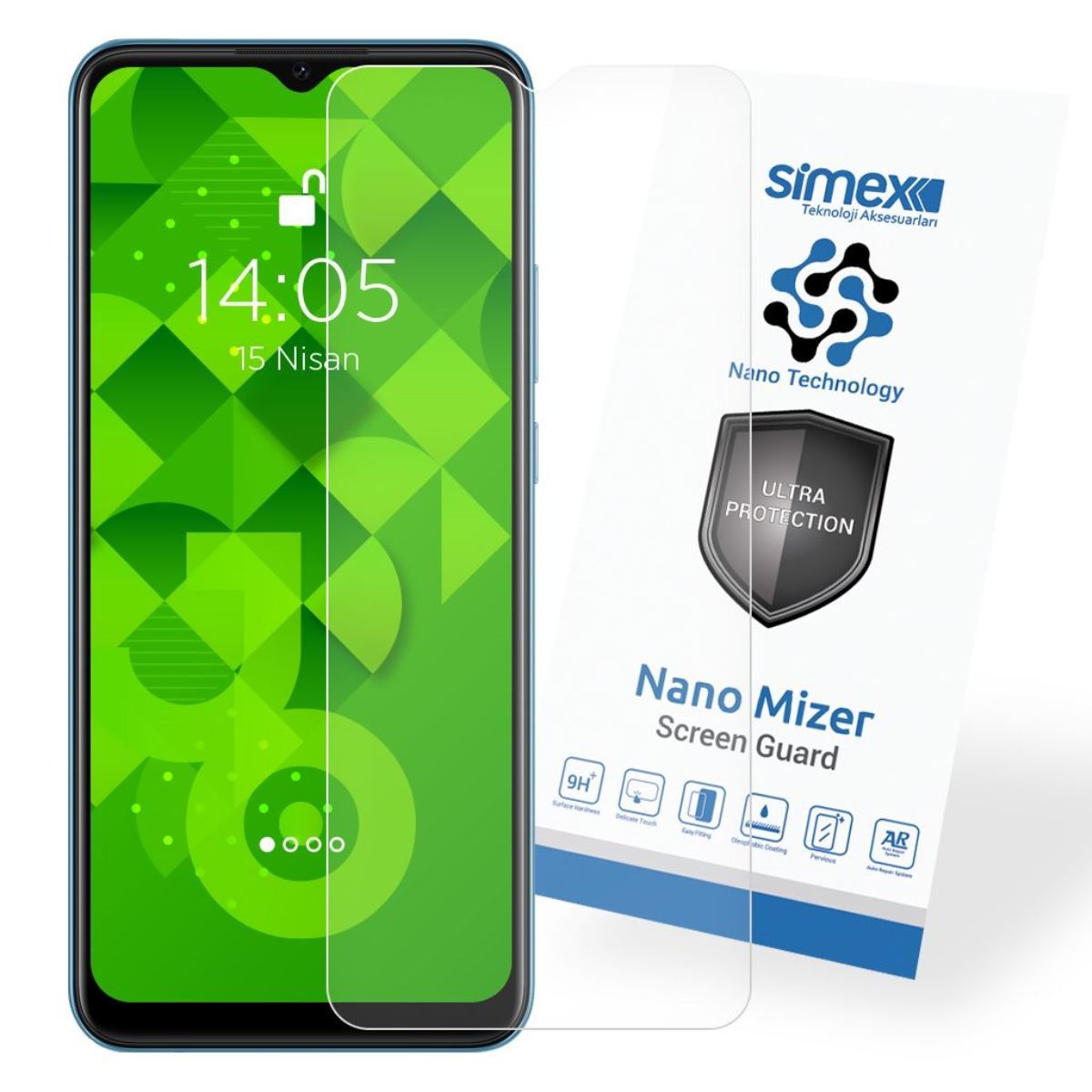 Simex Oppo A15s CEK-110 Nano Mizer   Ekran Koruyucu Seffaf - 1