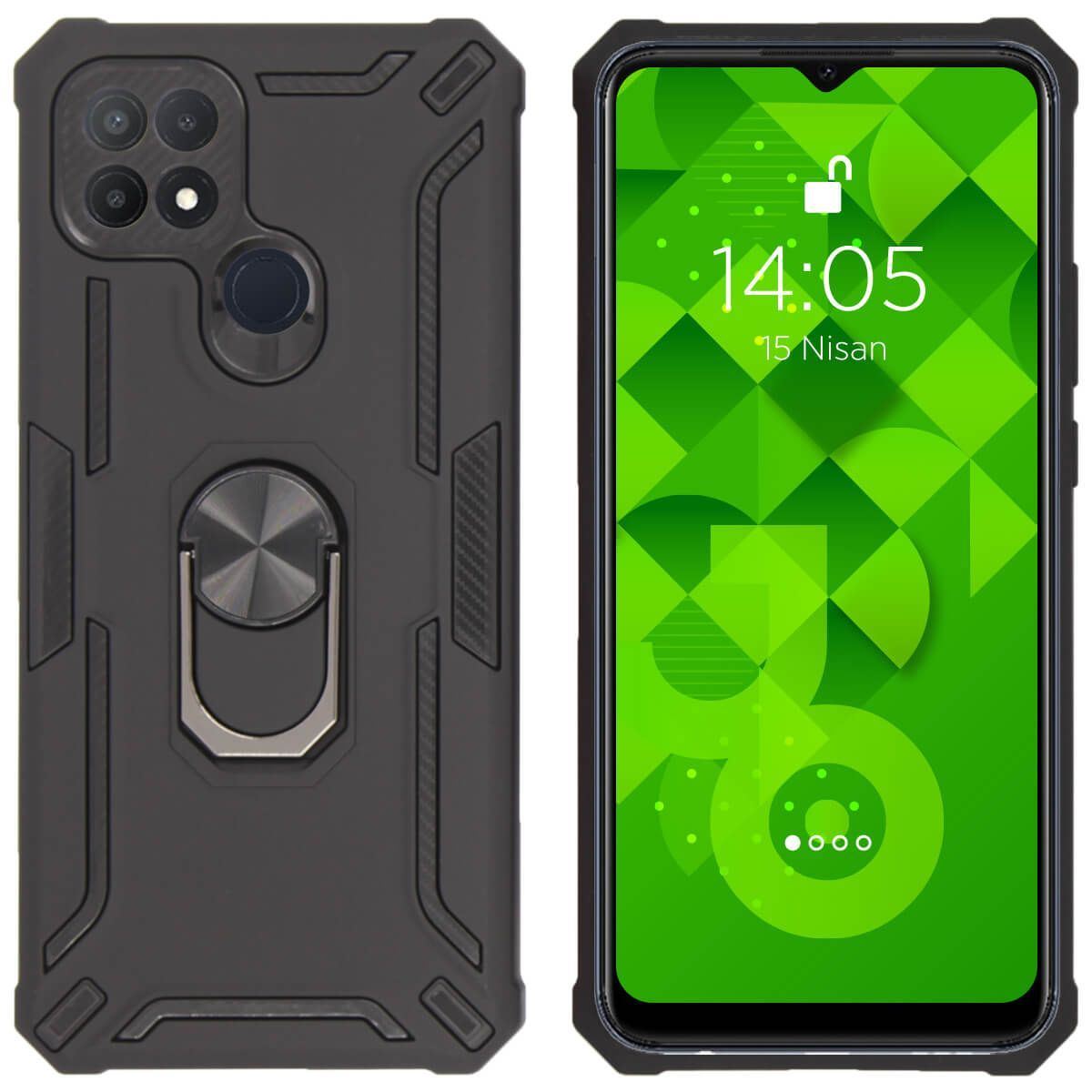 Jopus Oppo A15 / A15s JS-249 Turbot Phone Case Siyah - 1