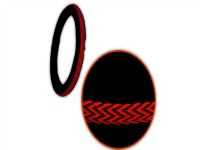 DiREKSiYON KILIFI 38cm HASIR iPLi DESEN SiYAH KIRMIZI 1