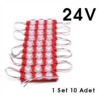 PARMAK LAMBA 3 LEDLi KIRMIZI 24V (10 LU) SET 1