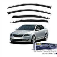 SKODA OCTAVIA 2012- KROMLU CAM RÜZGARLIGI 4LÜ 1